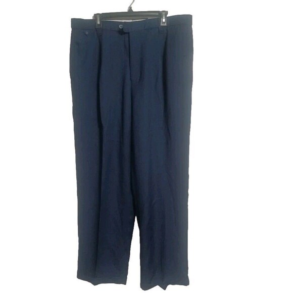 Michael Irvin 88 Collection Men's 40x32 Navy Blue Dress Pants - Picture 1 of 6